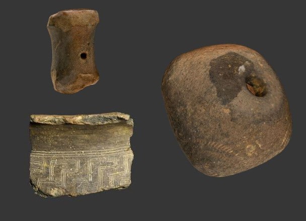 Fig. 1 - alcuni frammenti ceramici dalla vetrina 1, Museo civico Archeologico di Fiesole