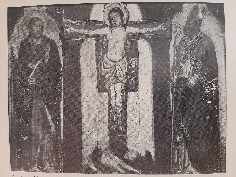 Fig. 2 – Assemblaggio del Crocifisso fra i Santi Jacopo e Nicola