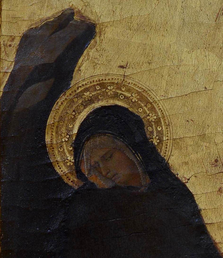 Fig. 2 - Lorenzo Monaco, Crocifissione con la Madonna, San Giovanni Evangelista e San Francesco, dettaglio Madonna