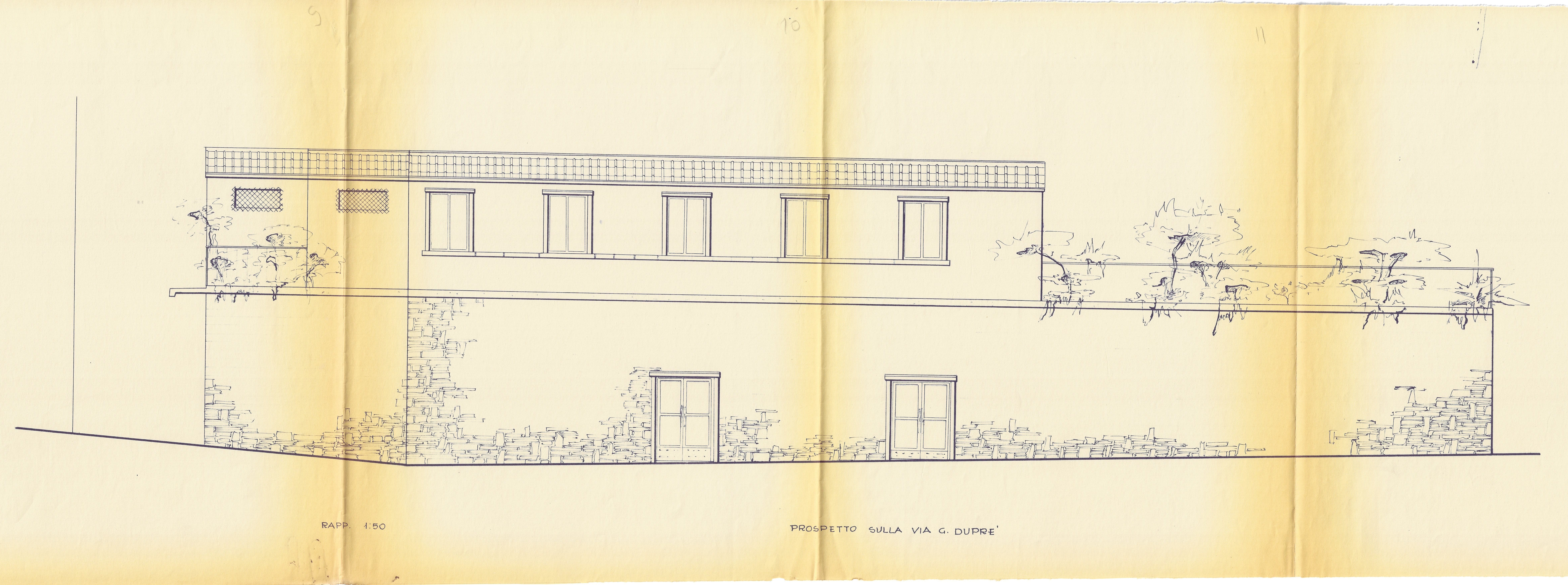 Figura 2 - Prospetto del Museo dove si vede il giardinetto a terrazza dove si giocava a carte 